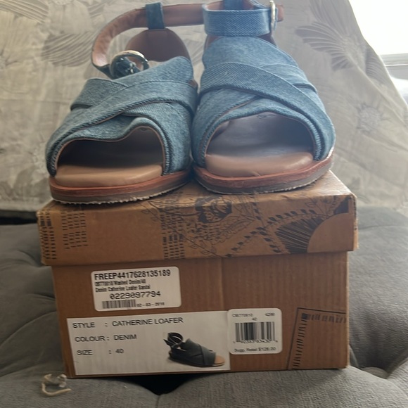 Free People NIB Denim Catherine Sandal - Picture 2 of 7